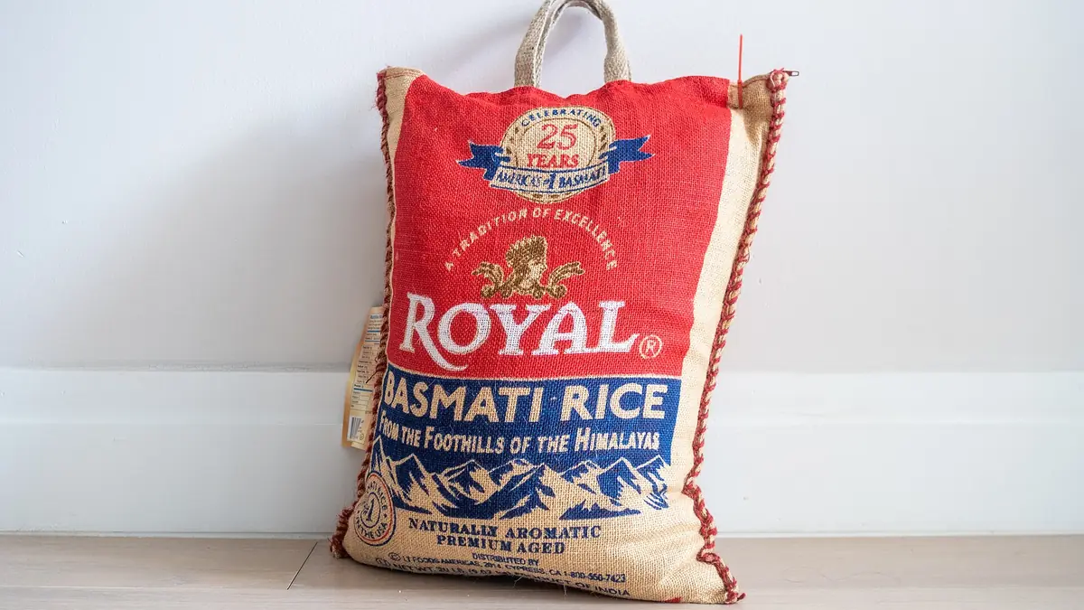 Large bag of basmati rice