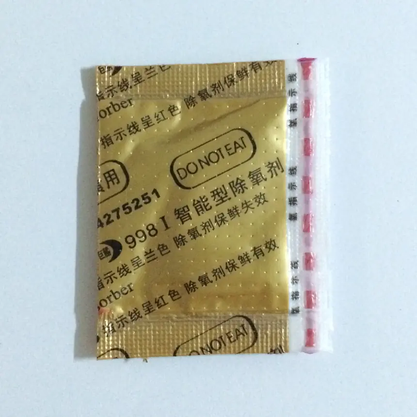 Oxygen absorber packet used for food storage